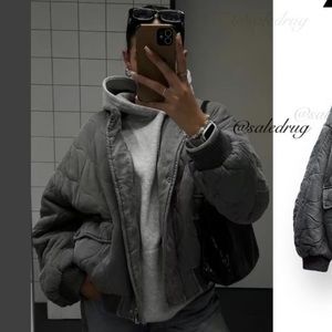 Zara Oversized Puffer Bomber Jacket